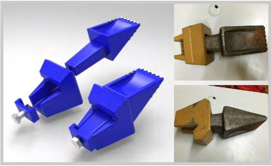 Dientes planos de acero del cubo de la perforación del taladro de la construcción de los dientes del suelo del cubo de la perforación de aleación