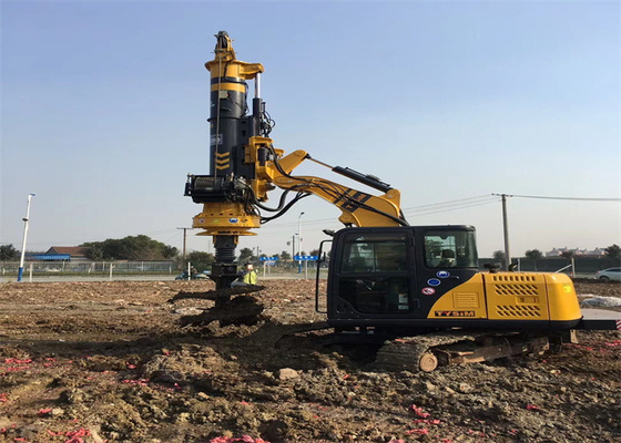 Profundidad 220KN Mini Excavator Pile Driver Small de los 10m de la fundación que llena el aparejo 34.3mpa